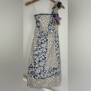 Humming Floral Vine Strap Dress Fairy Cottage Milkmaid Feminine Fae Earthy